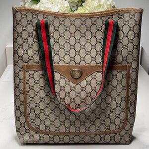 GUCCI PLUS Sherry Line Tote Shoulder Bag Vintage + COA
